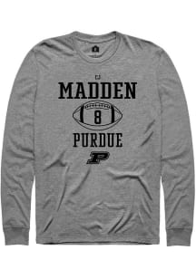 Cj Madden  Purdue Boilermakers Graphite Rally NIL Sport Icon Long Sleeve T Shirt