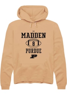 Cj Madden  Rally Purdue Boilermakers Mens Gold NIL Sport Icon Long Sleeve Hoodie