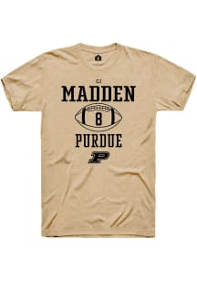 Cj Madden  Purdue Boilermakers Gold Rally NIL Sport Icon Short Sleeve T Shirt