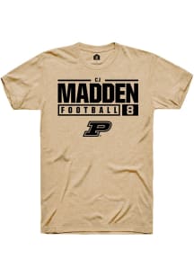 Cj Madden  Purdue Boilermakers Gold Rally NIL Stacked Box Short Sleeve T Shirt