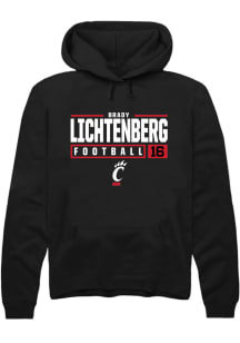 Brady Lichtenberg  Rally Cincinnati Bearcats Mens Black NIL Stacked Box Long Sleeve Hoodie