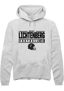 Brady Lichtenberg  Rally Cincinnati Bearcats Mens White NIL Stacked Box Long Sleeve Hoodie