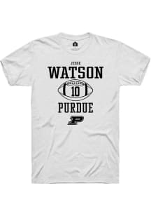 Jesse Watson  Purdue Boilermakers White Rally NIL Sport Icon Short Sleeve T Shirt