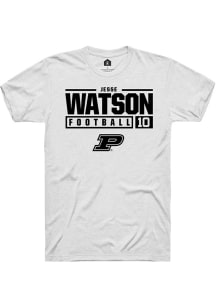 Jesse Watson  Purdue Boilermakers White Rally NIL Stacked Box Short Sleeve T Shirt