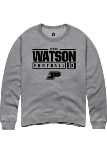 Jesse Watson  Rally Purdue Boilermakers Mens Graphite NIL Stacked Box Long Sleeve Crew Sweatshirt