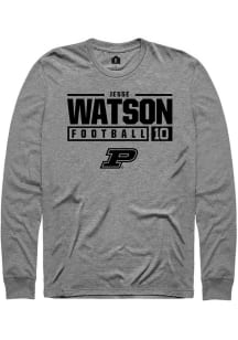 Jesse Watson  Purdue Boilermakers Graphite Rally NIL Stacked Box Long Sleeve T Shirt