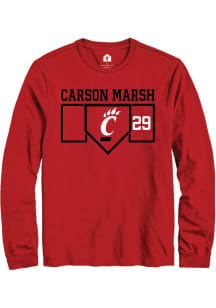 Carson Marsh  Cincinnati Bearcats Red Rally NIL Playing Field Long Sleeve T Shirt