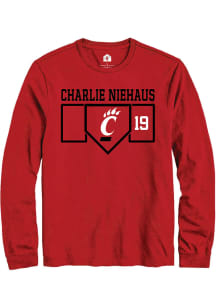 Charlie Niehaus  Cincinnati Bearcats Red Rally NIL Playing Field Long Sleeve T Shirt