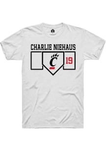 Charlie Niehaus  Cincinnati Bearcats White Rally NIL Playing Field Short Sleeve T Shirt