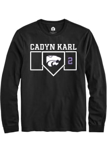 Cadyn Karl  K-State Wildcats Black Rally NIL Playing Field Long Sleeve T Shirt