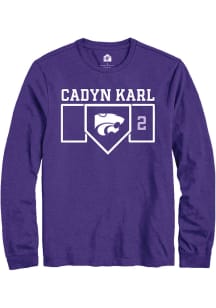 Cadyn Karl  K-State Wildcats Purple Rally NIL Playing Field Long Sleeve T Shirt