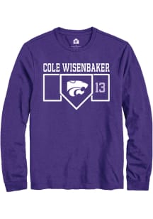Cole Wisenbaker  K-State Wildcats Purple Rally NIL Playing Field Long Sleeve T Shirt