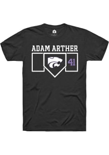 Adam Arther  K-State Wildcats Black Rally NIL Playing Field Short Sleeve T Shirt