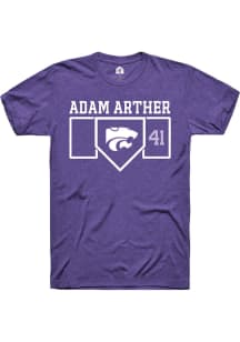 Adam Arther  K-State Wildcats Purple Rally NIL Playing Field Short Sleeve T Shirt