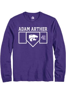 Adam Arther  K-State Wildcats Purple Rally NIL Playing Field Long Sleeve T Shirt