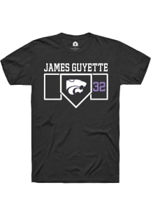 James Guyette  K-State Wildcats Black Rally NIL Playing Field Short Sleeve T Shirt