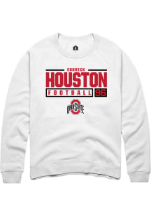 Eddrick Houston  Rally Ohio State Buckeyes Mens White NIL Stacked Box Long Sleeve Crew Sweatshirt