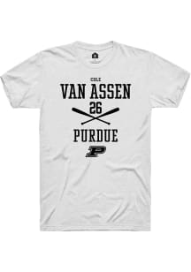 Cole Van Asssen  Purdue Boilermakers White Rally NIL Sport Icon Short Sleeve T Shirt