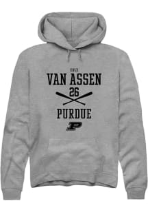 Cole Van Asssen  Rally Purdue Boilermakers Mens Graphite NIL Sport Icon Long Sleeve Hoodie