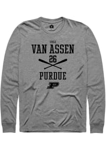 Cole Van Asssen  Purdue Boilermakers Graphite Rally NIL Sport Icon Long Sleeve T Shirt