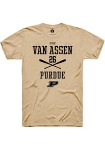 Cole Van Asssen  Purdue Boilermakers Gold Rally NIL Sport Icon Short Sleeve T Shirt