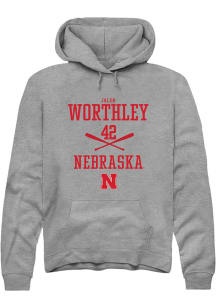 Jalen Worthley  Rally Nebraska Cornhuskers Mens Graphite NIL Sport Icon Long Sleeve Hoodie