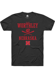 Jalen Worthley  Nebraska Cornhuskers Black Rally NIL Sport Icon Short Sleeve T Shirt