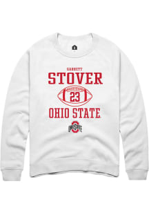 Garrett Stover  Rally Ohio State Buckeyes Mens White NIL Sport Icon Long Sleeve Crew Sweatshirt
