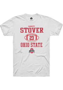 Garrett Stover  Ohio State Buckeyes White Rally NIL Sport Icon Short Sleeve T Shirt