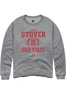 Garrett Stover  Rally Ohio State Buckeyes Mens Graphite NIL Sport Icon Long Sleeve Crew Sweatshirt