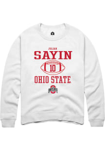 Julian Sayin  Rally Ohio State Buckeyes Mens White NIL Sport Icon Long Sleeve Crew Sweatshirt