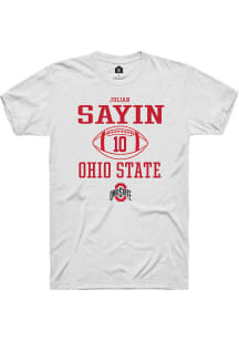 Julian Sayin  Ohio State Buckeyes White Rally NIL Sport Icon Short Sleeve T Shirt