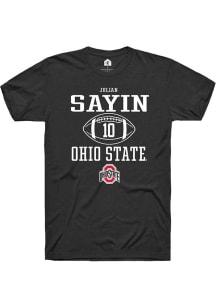 Julian Sayin  Ohio State Buckeyes Black Rally NIL Sport Icon Short Sleeve T Shirt