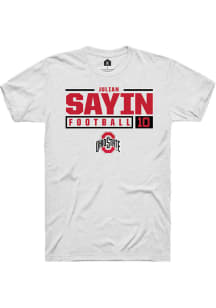 Julian Sayin  Ohio State Buckeyes White Rally NIL Stacked Box Short Sleeve T Shirt