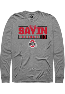 Julian Sayin  Ohio State Buckeyes Graphite Rally NIL Stacked Box Long Sleeve T Shirt