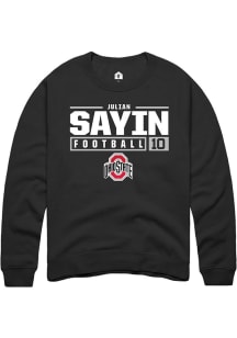 Julian Sayin  Rally Ohio State Buckeyes Mens Black NIL Stacked Box Long Sleeve Crew Sweatshirt