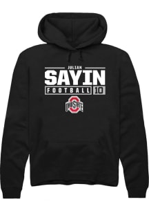 Julian Sayin  Rally Ohio State Buckeyes Mens Black NIL Stacked Box Long Sleeve Hoodie