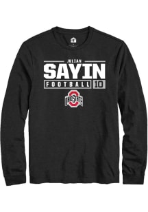 Julian Sayin  Ohio State Buckeyes Black Rally NIL Stacked Box Long Sleeve T Shirt