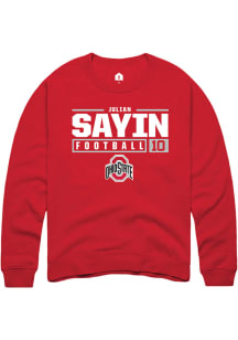 Julian Sayin  Rally Ohio State Buckeyes Mens Red NIL Stacked Box Long Sleeve Crew Sweatshirt