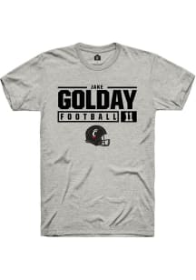 Jake Golday  Cincinnati Bearcats Ash Rally NIL Stacked Box Short Sleeve T Shirt