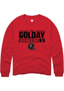 Jake Golday  Rally Cincinnati Bearcats Mens Red NIL Stacked Box Long Sleeve Crew Sweatshirt