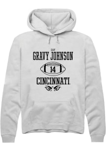 Zay Gravy Johnson  Rally Cincinnati Bearcats Mens White NIL Sport Icon Long Sleeve Hoodie