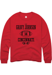 Zay Gravy Johnson  Rally Cincinnati Bearcats Mens Red NIL Sport Icon Long Sleeve Crew Sweatshirt