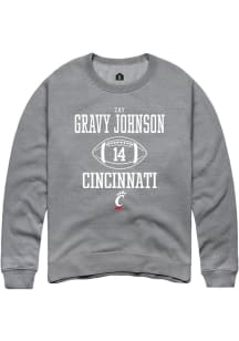Zay Gravy Johnson  Rally Cincinnati Bearcats Mens Graphite NIL Sport Icon Long Sleeve Crew Sweatsh..
