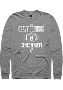 Zay Gravy Johnson  Cincinnati Bearcats Graphite Rally NIL Sport Icon Long Sleeve T Shirt
