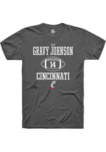 Zay Gravy Johnson  Cincinnati Bearcats Dark Grey Rally NIL Sport Icon Short Sleeve T Shirt