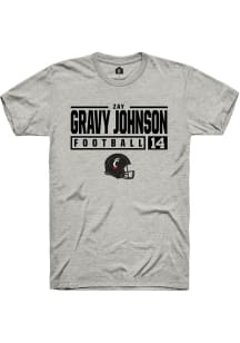Zay Gravy Johnson  Cincinnati Bearcats Ash Rally NIL Stacked Box Short Sleeve T Shirt