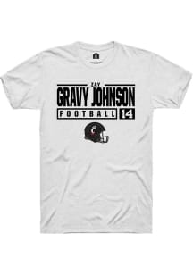 Zay Gravy Johnson  Cincinnati Bearcats White Rally NIL Stacked Box Short Sleeve T Shirt