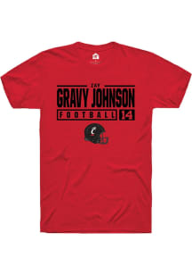 Zay Gravy Johnson  Cincinnati Bearcats Red Rally NIL Stacked Box Short Sleeve T Shirt