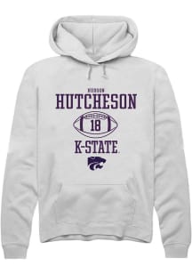 Hudson Hutcheson  Rally K-State Wildcats Mens White NIL Sport Icon Long Sleeve Hoodie